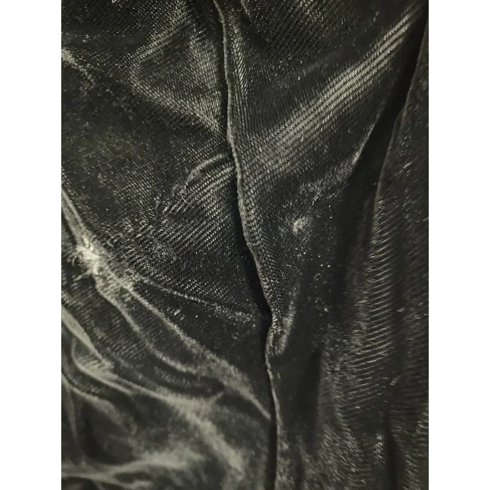 VTG New Leaf Black Gold Spaghetti Strap Velvet Back Zip Bodycon Dress Womens 5/6 - Picture 10 of 14